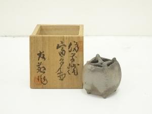 備前焼　木村友敬造　糸巻蓋置（共箱）